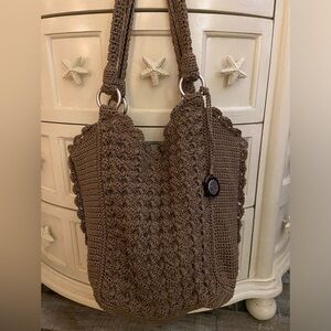 The Sak Taupe Crocheted Handbag for Fall
